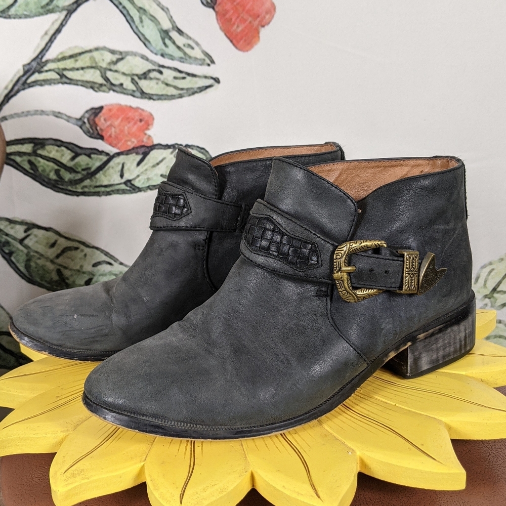 Jeffrey Campbell x free people gray ankle moto boots 6 - Picture 1 of 8